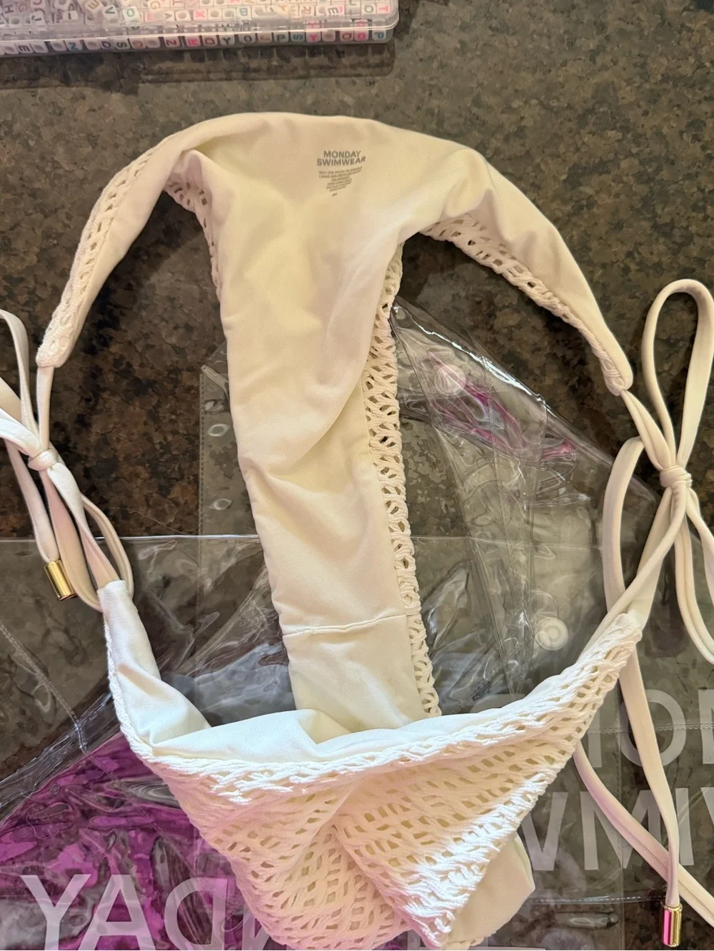 Monday Swimwear Ivory Crochet Bikini